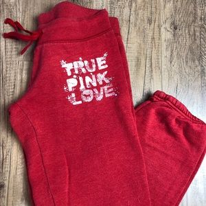 PINK Victoria’s Secret red lounge sweat pants xs